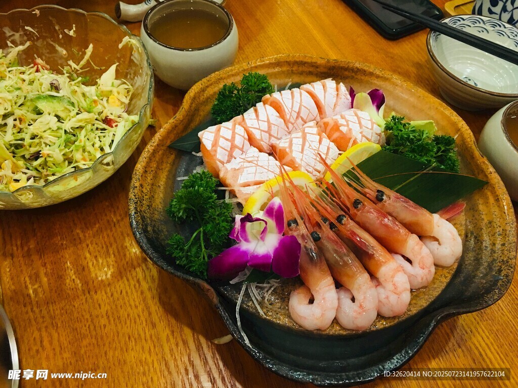三文鱼 甜虾