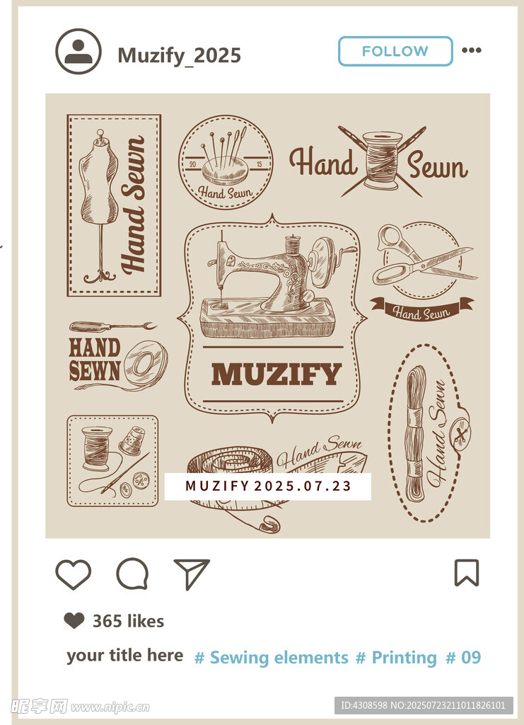 9款入缝纫元素标签