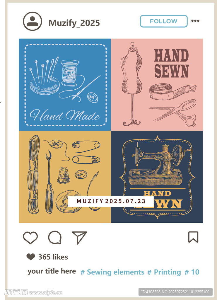 4款入缝纫元素标签