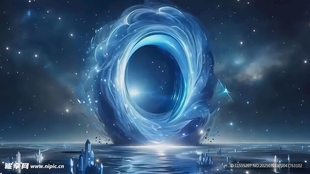 梦幻蓝色宇宙环形景观