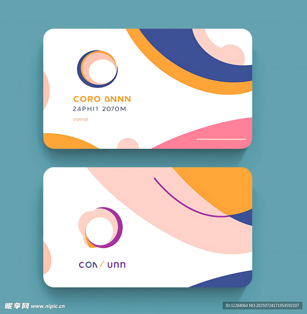 多彩几何风格名片设计