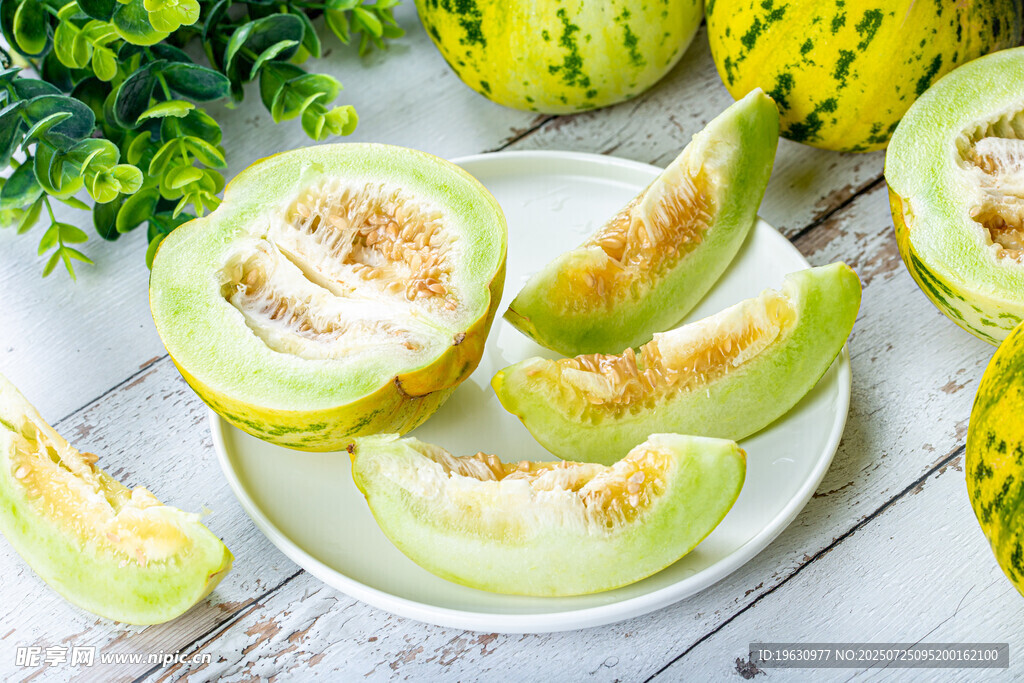 新鲜的甜瓜果肉