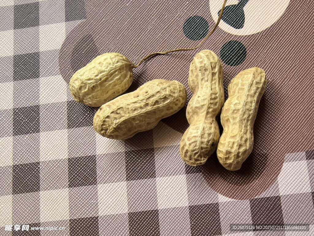 桌上的几颗新鲜花生