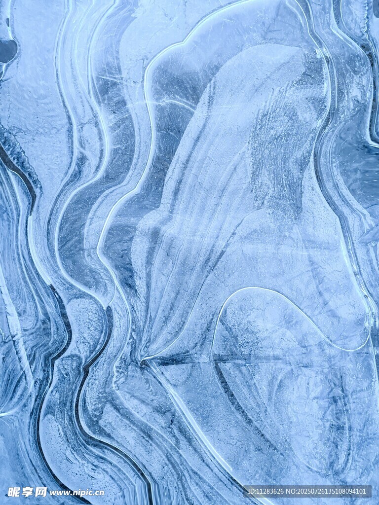 蓝色流动纹理抽象背景图