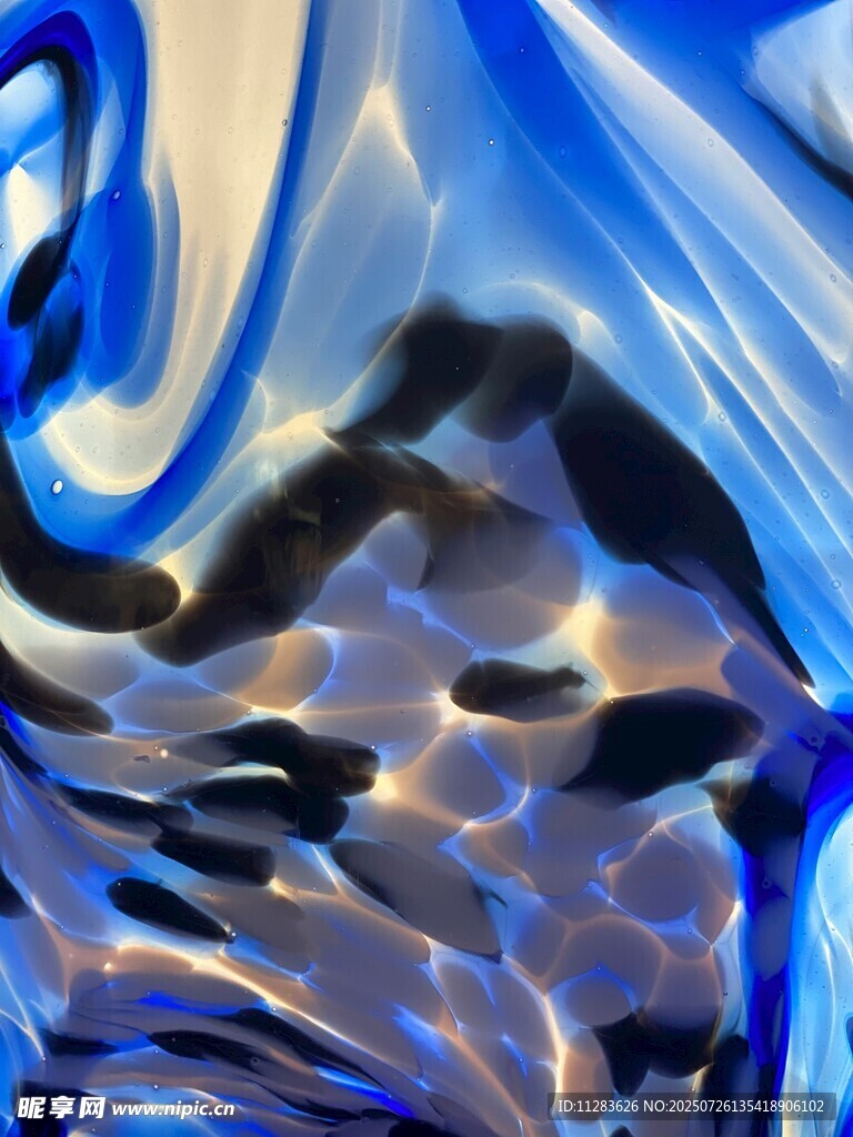 流动蓝色彩纹抽象艺术图
