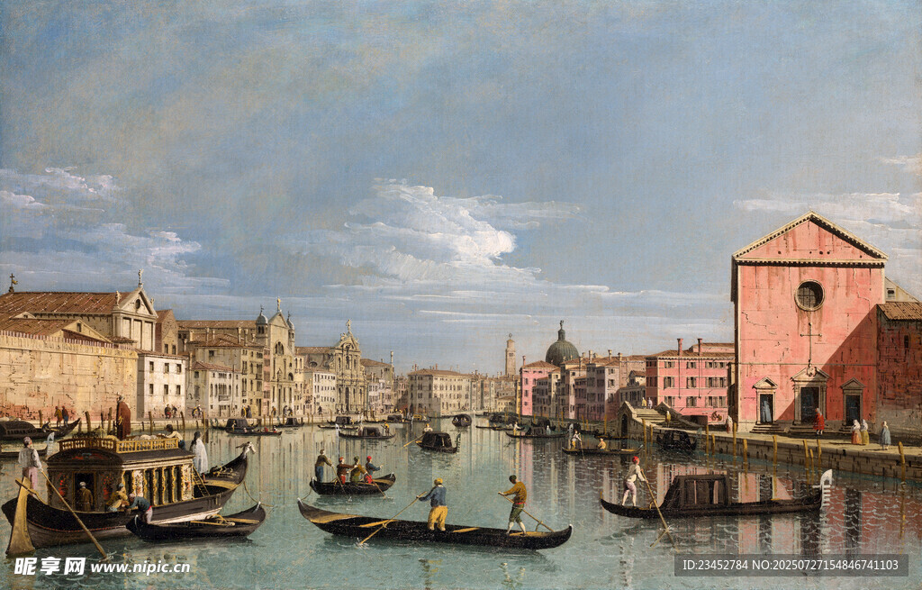 威尼斯运河上的船只景象