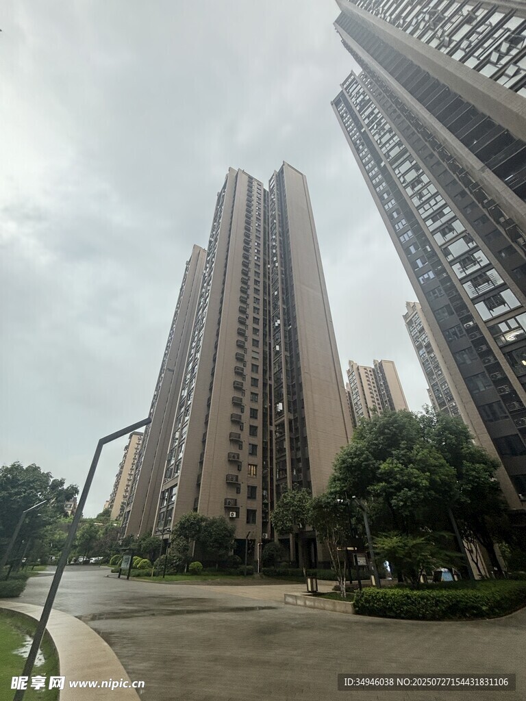 城市高楼住宅区景观