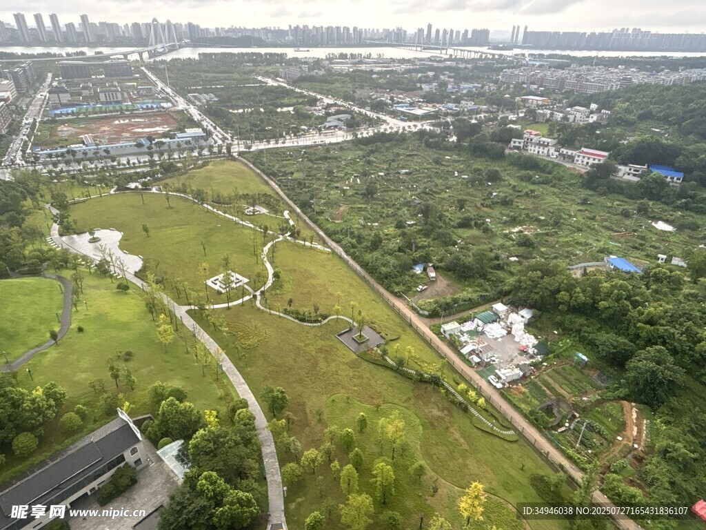 城市绿地景观鸟瞰图