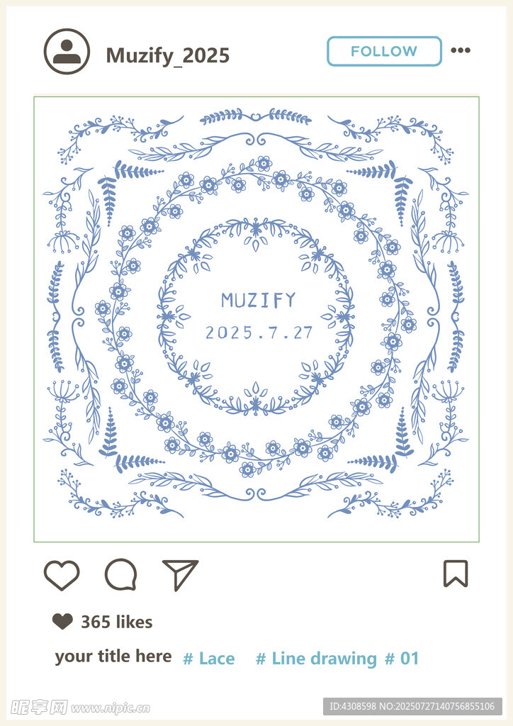 5款入 花卉花边边框