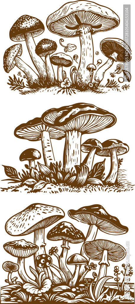 手绘蘑菇图案集合