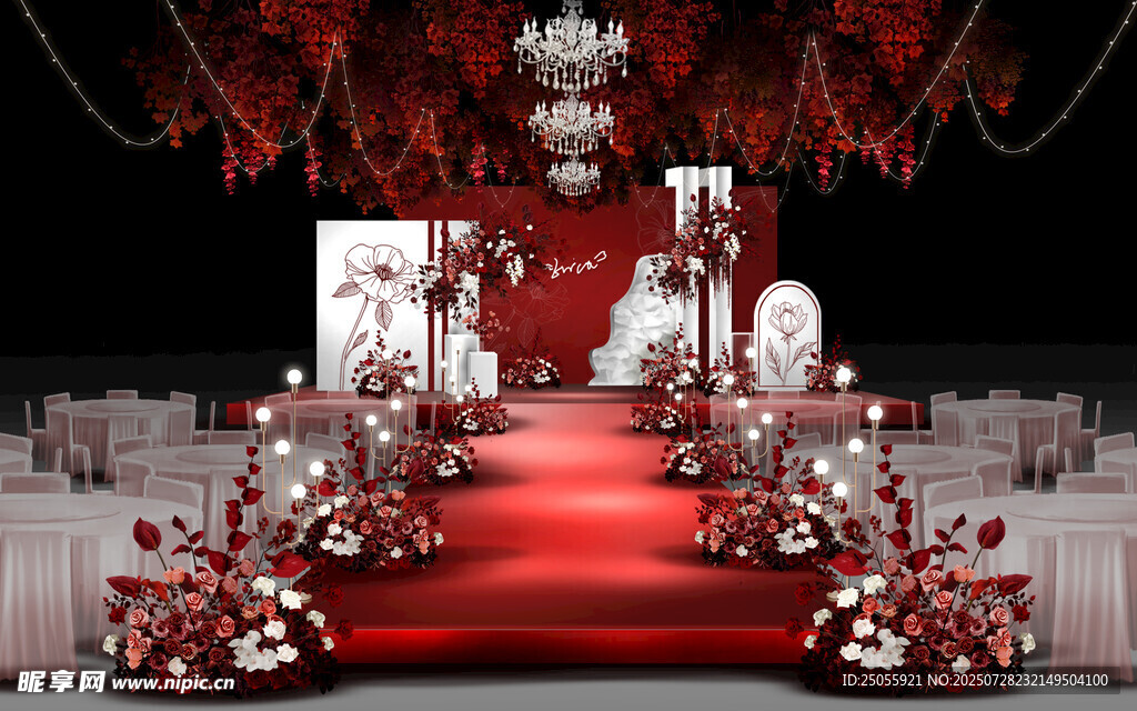 红白色系浪漫婚礼