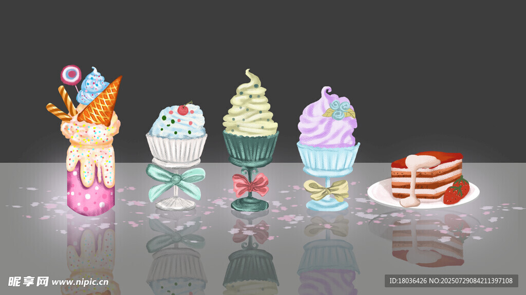 可爱动物造型冰淇淋甜点