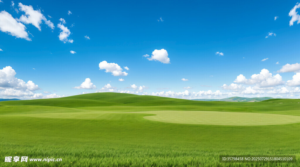 广袤草原蓝天美景