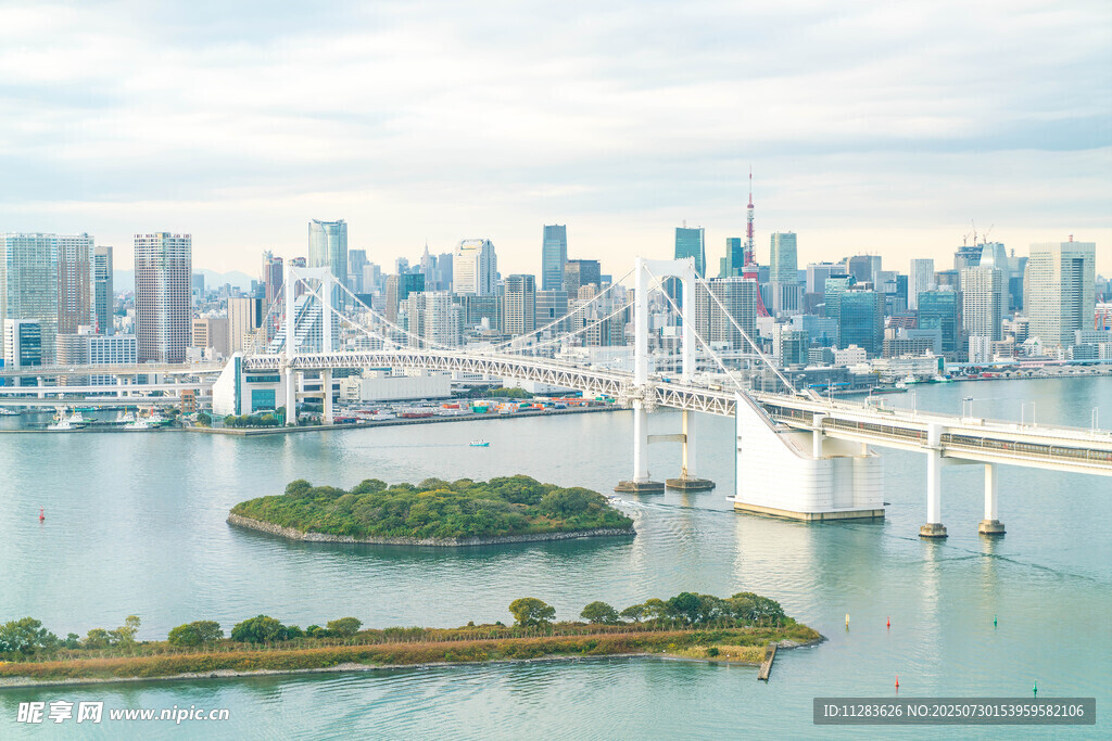 东京城市景观与跨海大桥