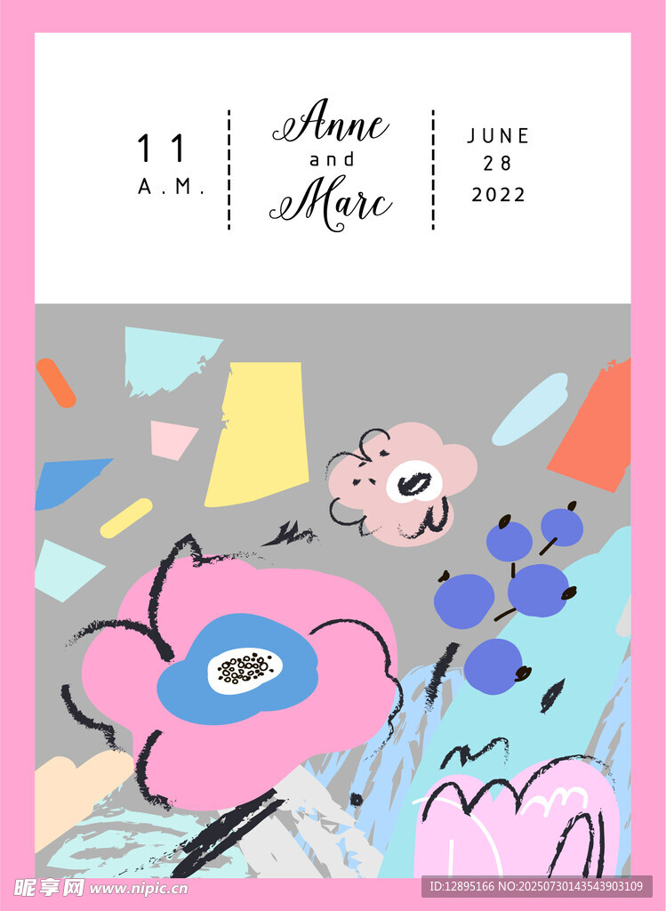 抽象花卉插画艺术设计