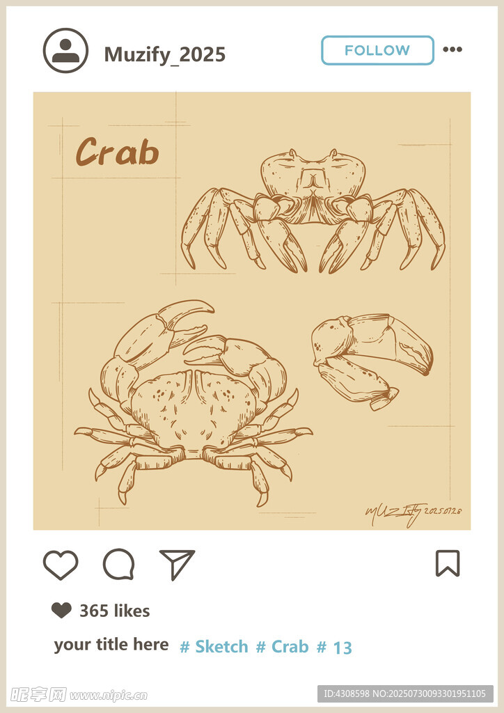 螃蟹 素描画