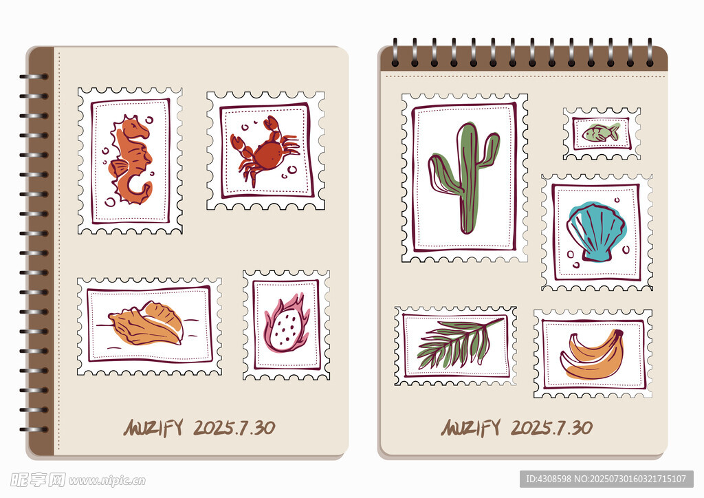 9款入夏日度假邮票图案
