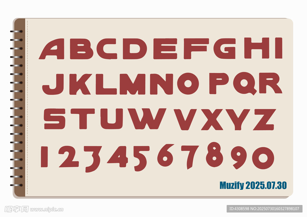 线圈本 复古英文字母素材