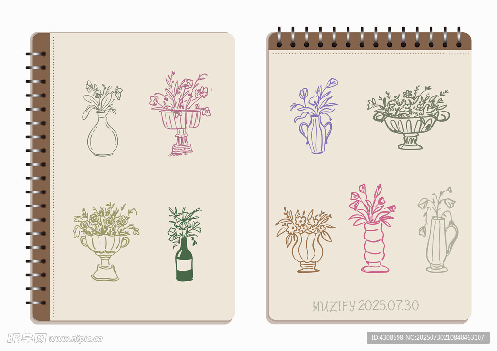 9款入花瓶手绘稿