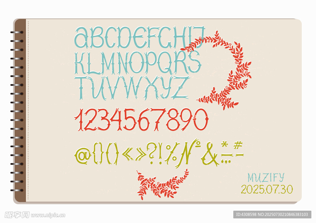 复古字母设计素材