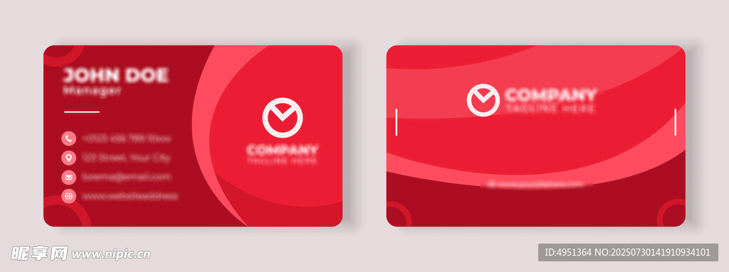红色商务名片设计模板