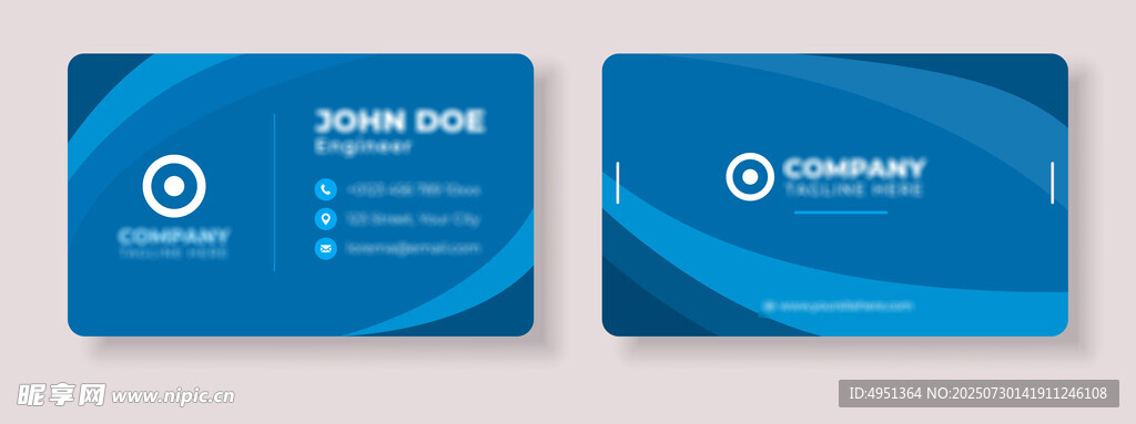 蓝色商务风格名片设计