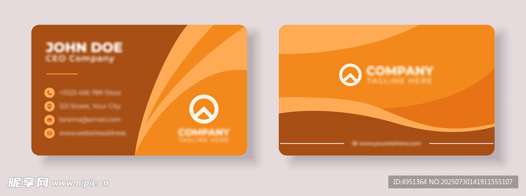 橙色简约商务名片设计