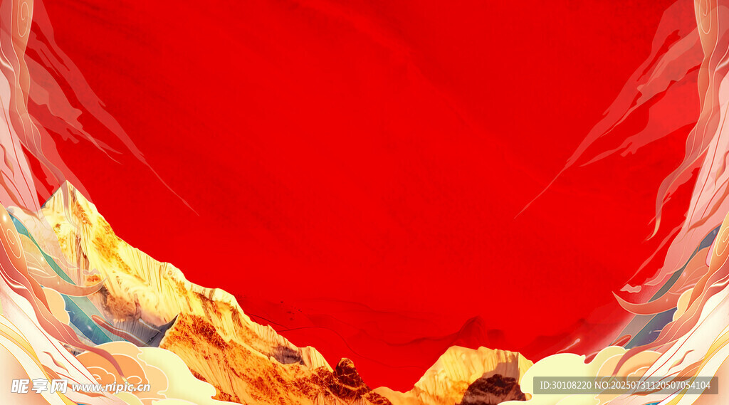 红色国潮背景
