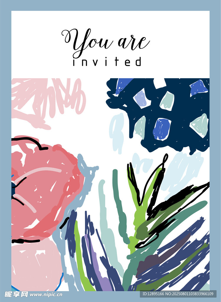 抽象艺术风格邀请卡设计