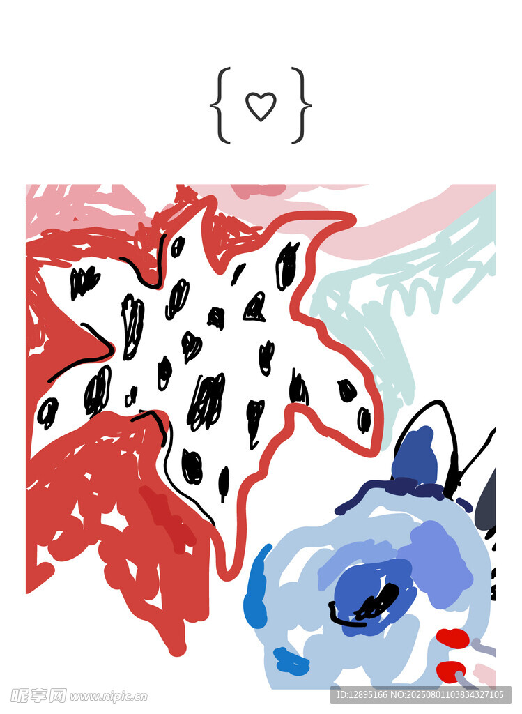 抽象动物绘画艺术作品