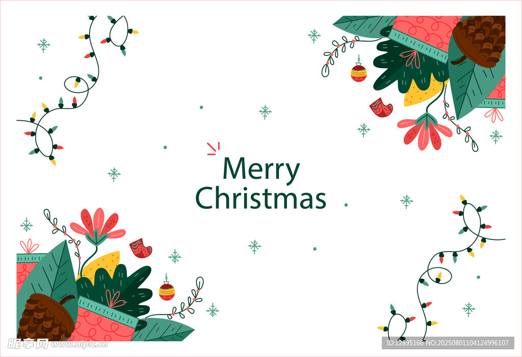 圣诞花卉装饰背景图