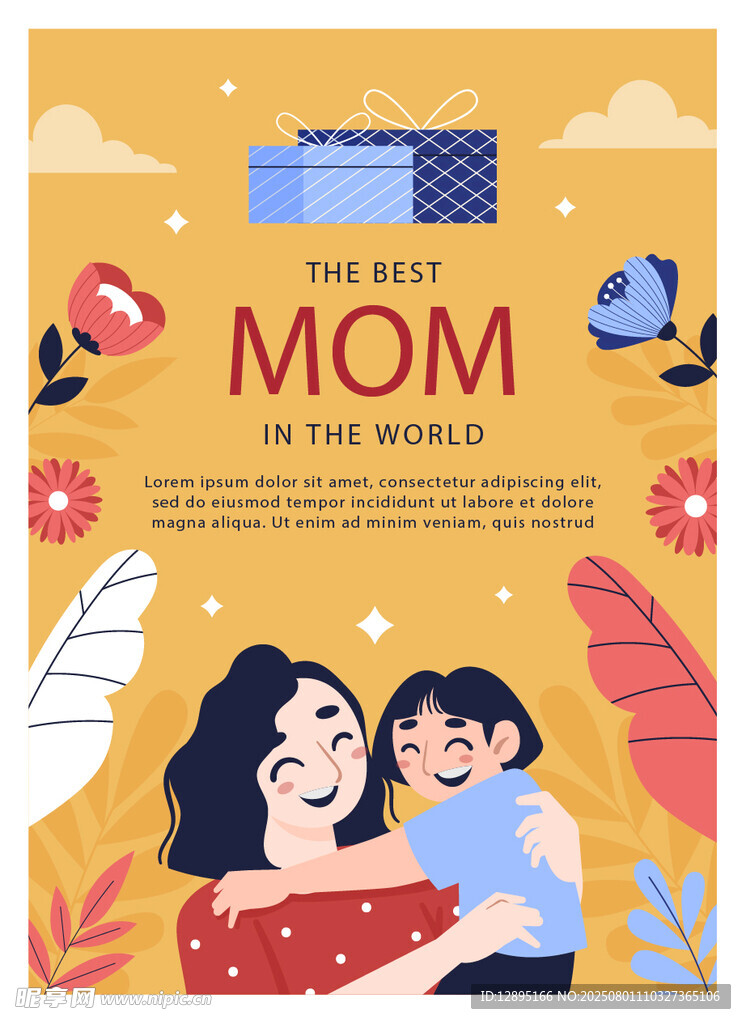 母亲节温馨母子相拥画面