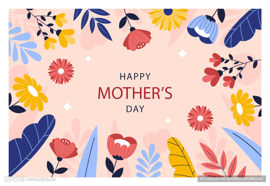 母亲节快乐花卉背景图