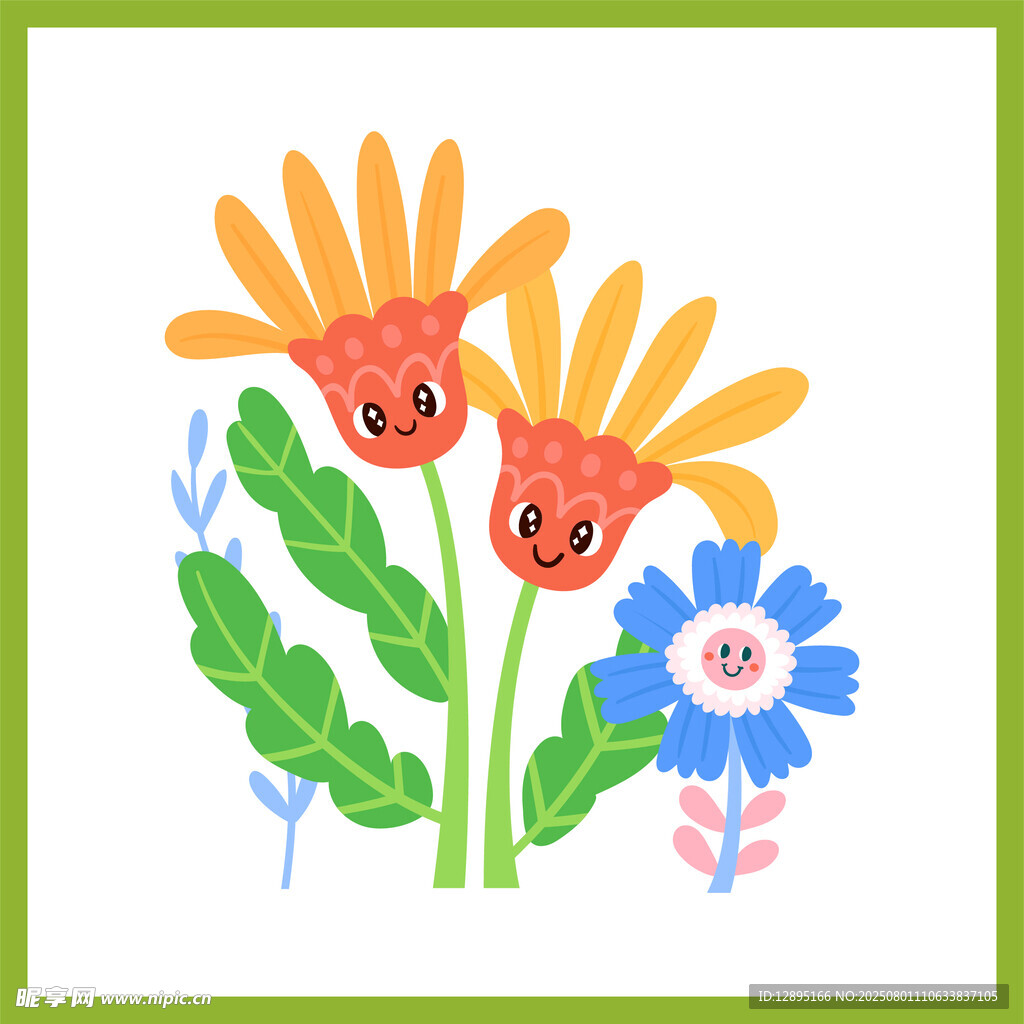可爱花朵插画