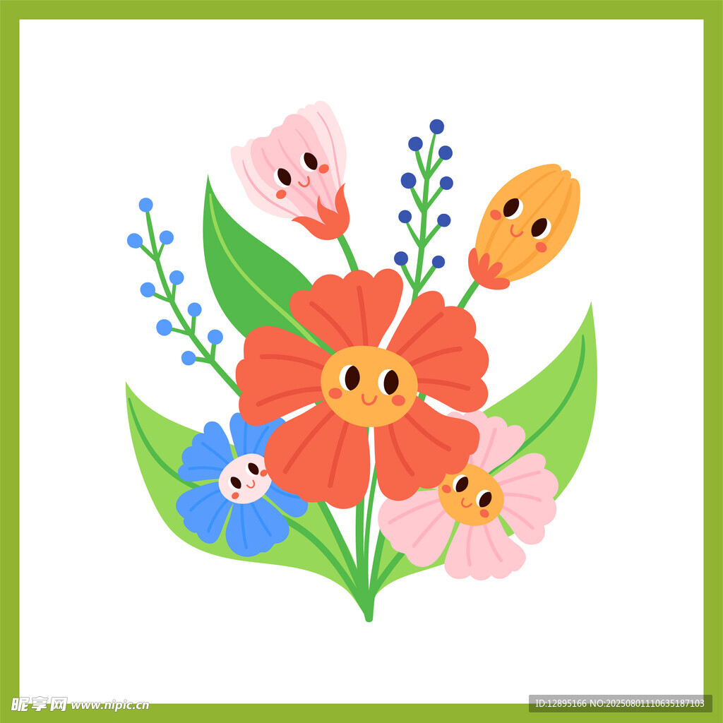可爱花朵插画