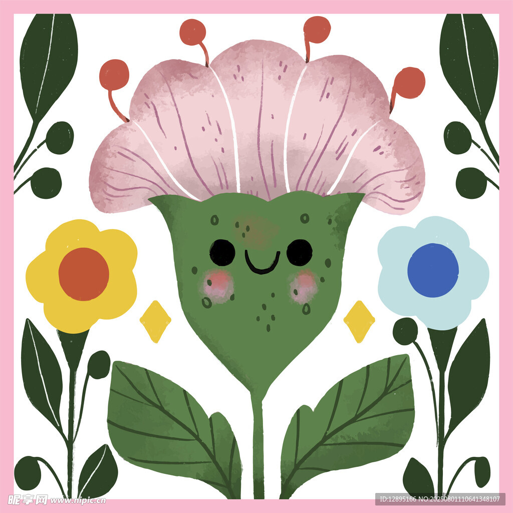 可爱花朵插画