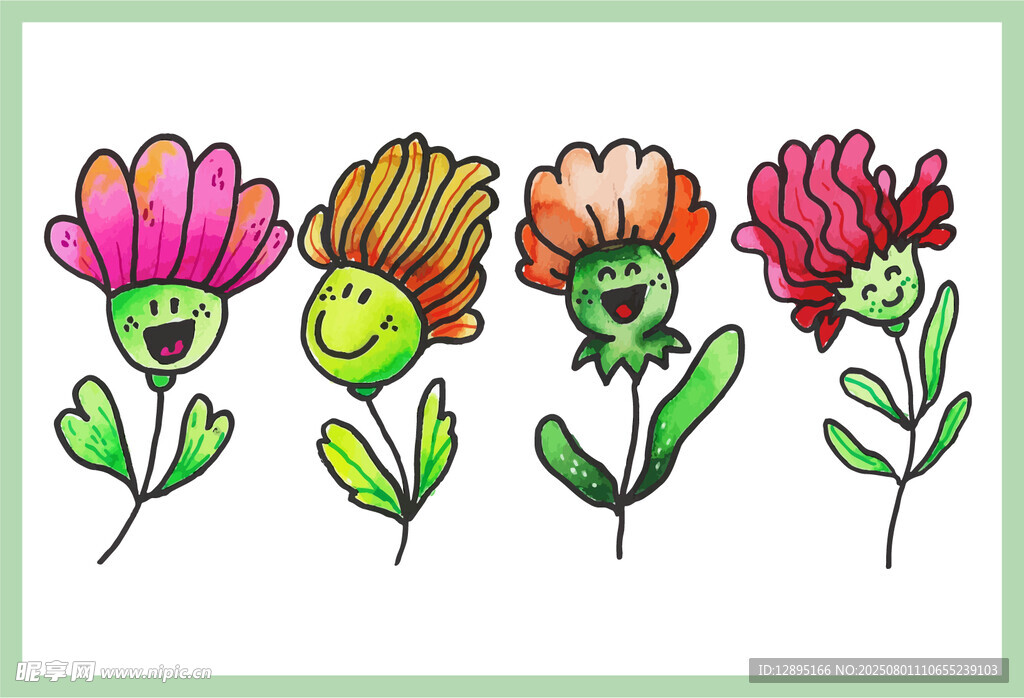 可爱卡通花朵插画