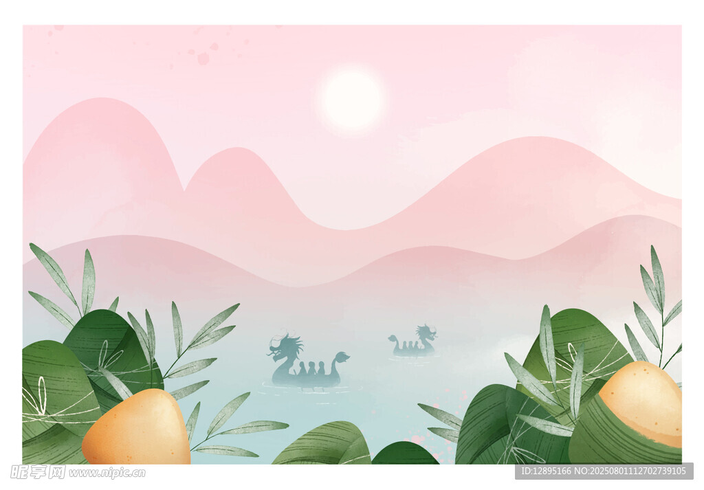 夏日湖景中的清新自然风光