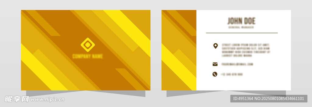 金色条纹商务名片设计
