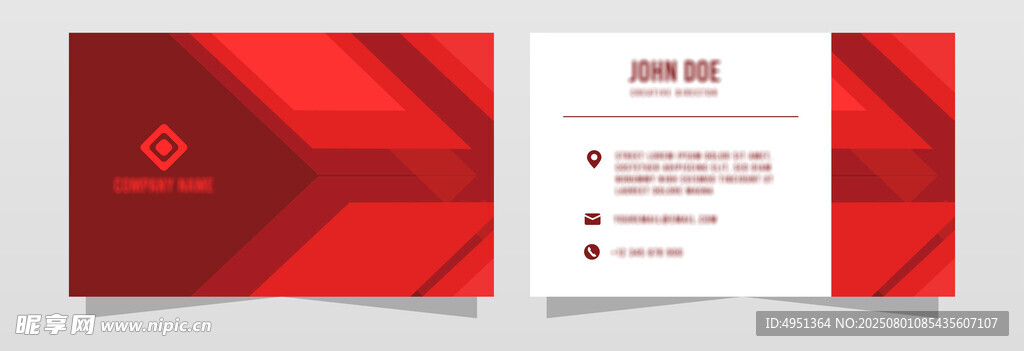 红色商务名片设计模板