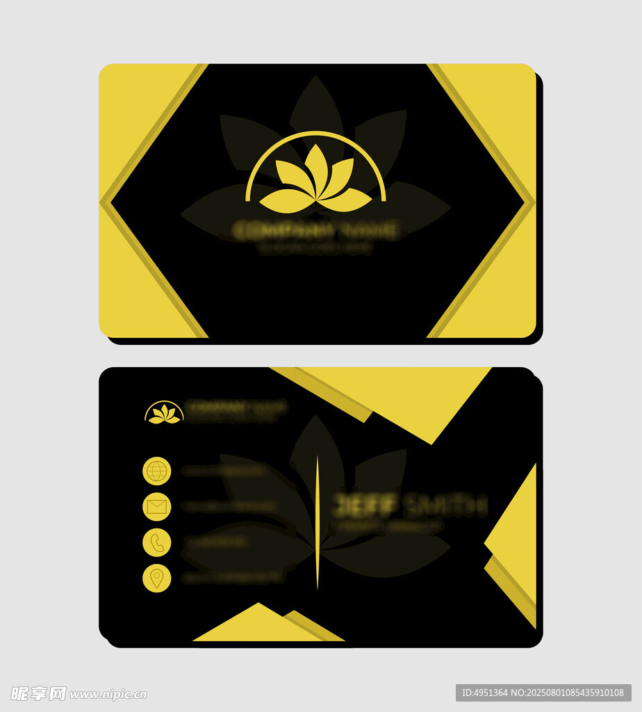 黑黄配色商务名片设计