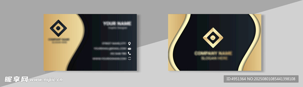 黑金商务名片设计模板