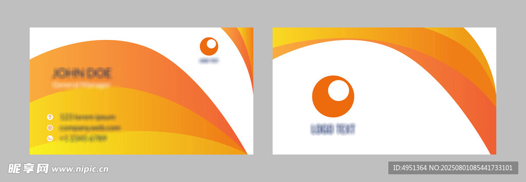 橙色简约名片设计模板
