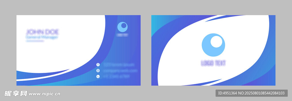 简约蓝白名片设计模板