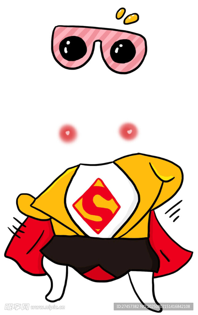 超人风卡通角色配饰形象