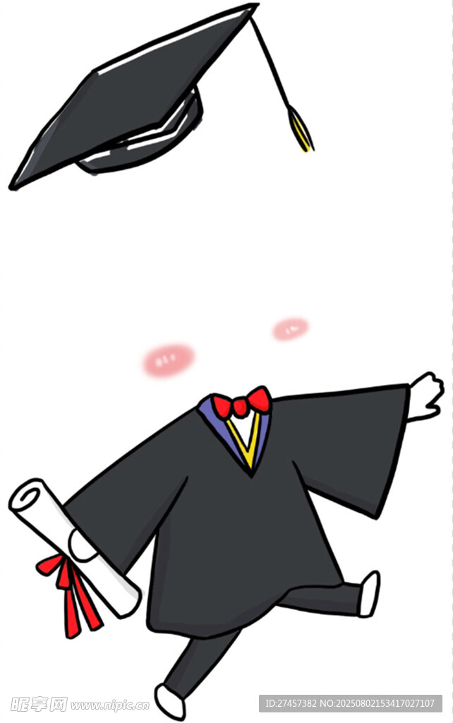 毕业生开心抛帽庆祝瞬间