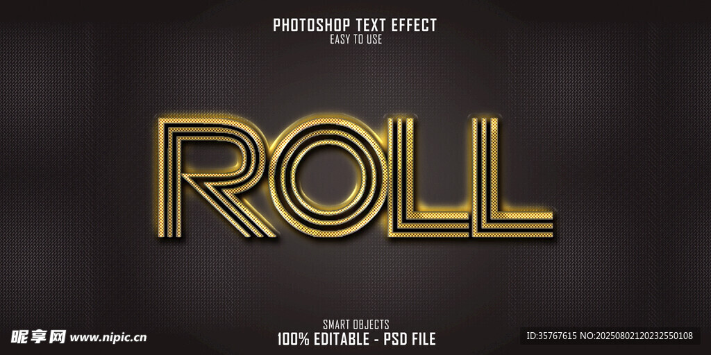 金色立体字ROLL效果展示