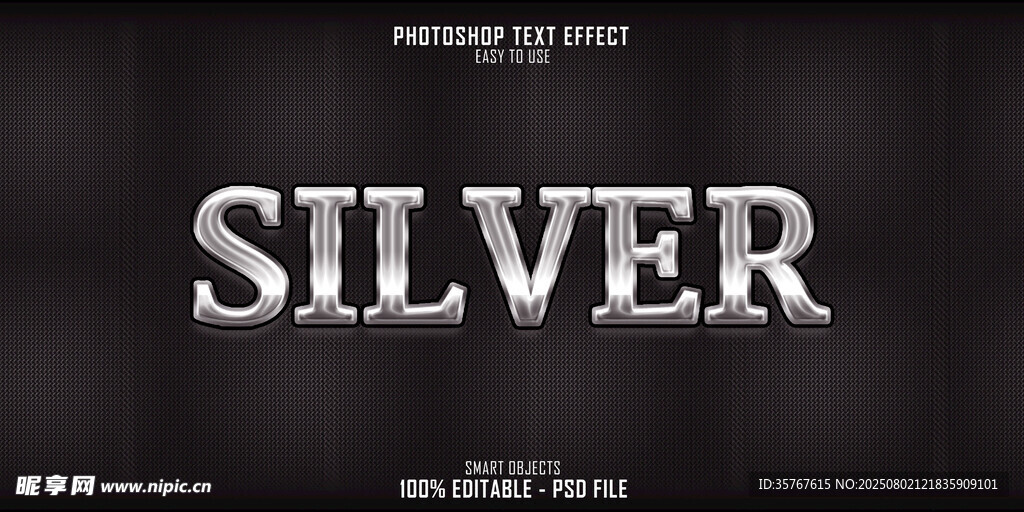 银色主题字体设计展示