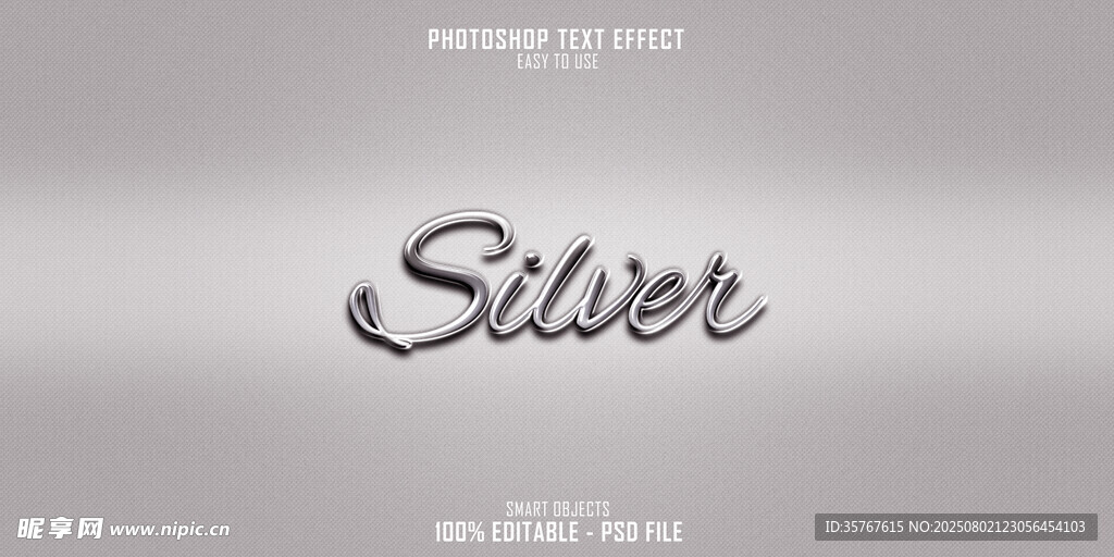 银色主题字体设计展示