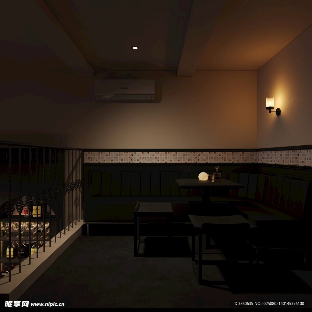 昏暗温馨的室内休闲角落